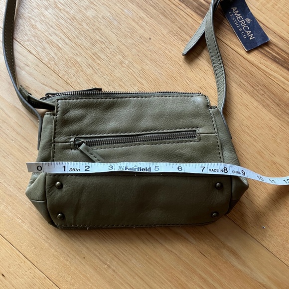 NWT American Leather Co. Haven Crossbody Olive leather purse - Picture 3 of 7
